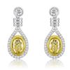 Image 1 : 18k Two Tone Gold 4.60 ctw Diamond Earrings, (VS1-VS2/VS2/G-H/G /Fancy Yellow)