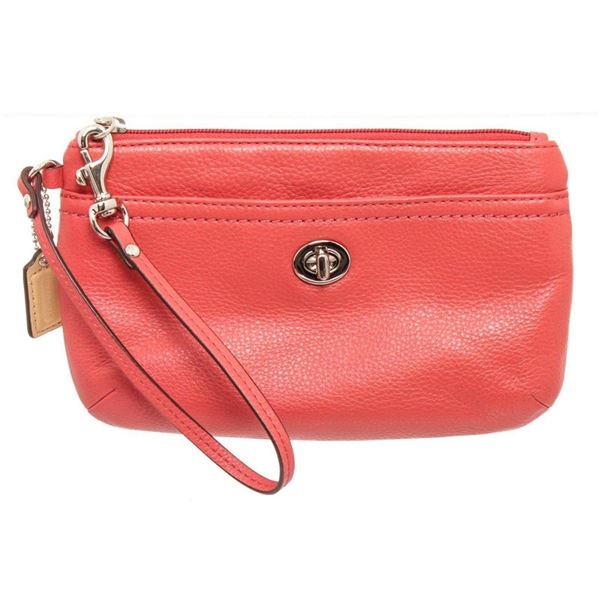 Coach Pink Park Leather Turnlock Wristlet Clutch