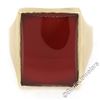 Image 1 : Vintage Men's Brushed 10k Yellow Gold Rectangular Carnelian Solitaire Ring