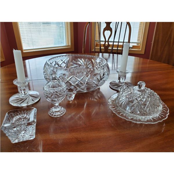 Crystal Bowl & Candle Holder