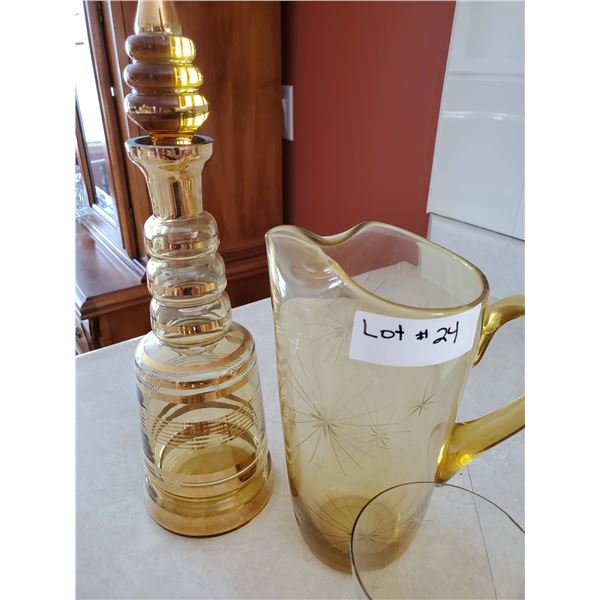 Mid Century Wine Decanter Set