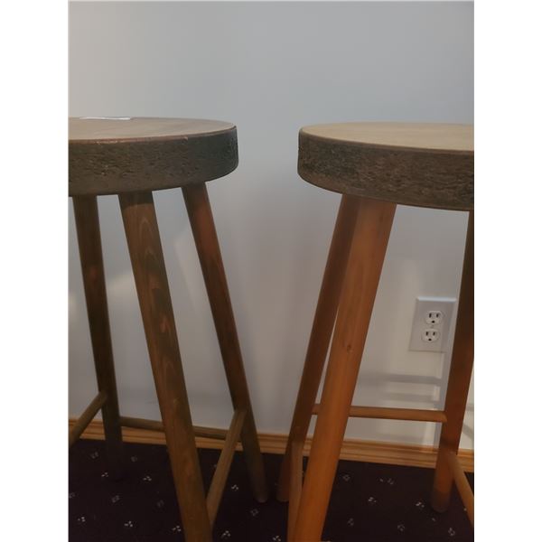 Two Oak Bar Stools