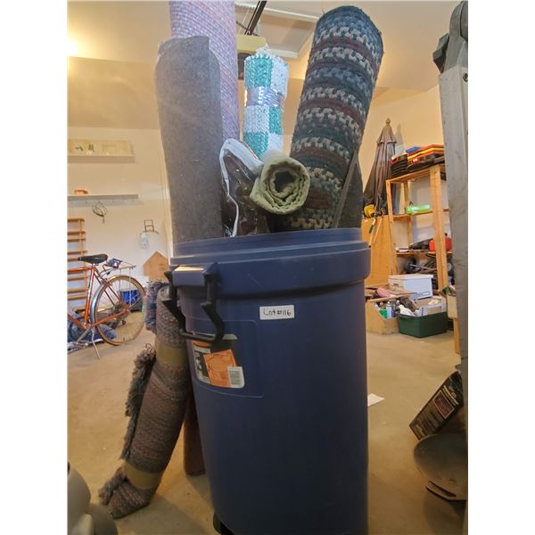 Misc.Rugs and Garbage Can