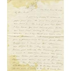 1867 Autograph Letter w/ Travel & Indian Content