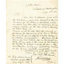 1830 Letter to President Andrew Jackson