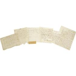 Lot of 6 Early American Letters and Documents