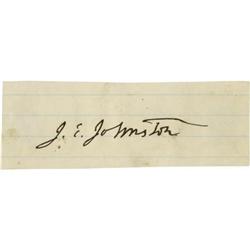 Confederate General Joseph E. Johnson Signature