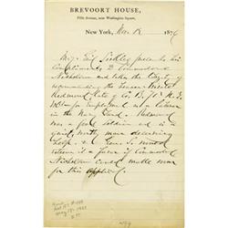 General Daniel E. Sickles Autograph Note