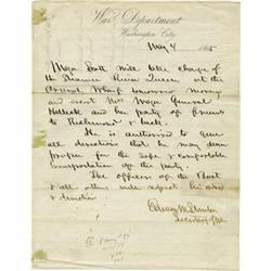 Edwin M. Stanton Autograph Letter Signed