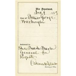 Edwin Stanton Signed Document