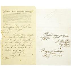 Four Letters & Documents With Civil War Content