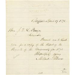 1871 Millard Fillmore ALS