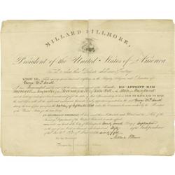 Millard Fillmore Signed Presidential Appointment