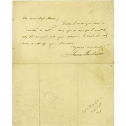 James Buchanan ALS to "Miss Annie"