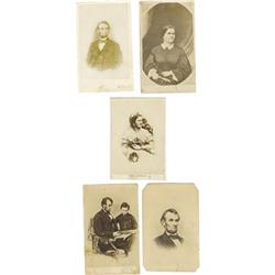 Five Abraham Lincoln Cartes de Visite.
