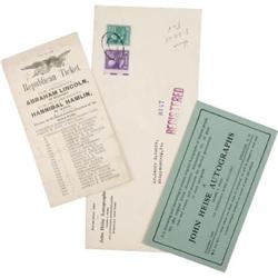 Abraham Lincoln and Hannibal Hamlin Ballot