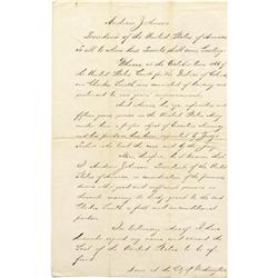 President Andrew Johnson Document Signed