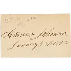 President Andrew Johnson Signed Card