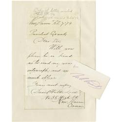 Ulysses S. Grant Signature on Card