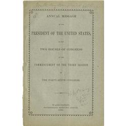 Rutherford B. Hayes Signed Annual Message