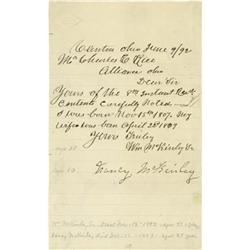 Signatures by President McKinley's Parents