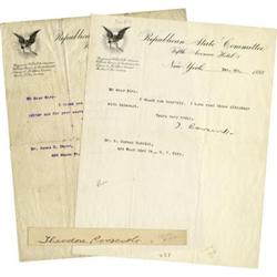 Lot of Three Theodore Roosevelt Autographs