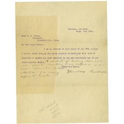 Theodore Roosevelt Typed Letter Signed