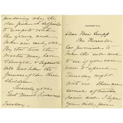1st Lady Edith Roosevelt Autograph Letter Signed