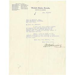 Warren G. Harding Typed Letter Signed 1916