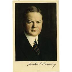 Herbert Hoover Signed Hand-Tinted Photograph.