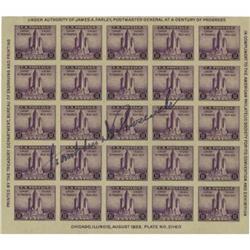 FDR Souvenir Stamp Sheet Signed