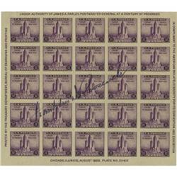 FDR Souvenir Stamp Sheet Signed