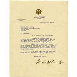 Franklin Roosevelt TLS as NY Gov. #3