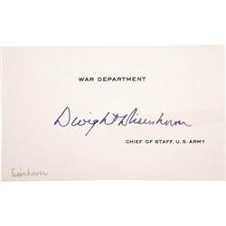 Eisenhower Autograph Card U.S. Army Chief Staff