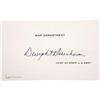 Image 1 : Eisenhower Autograph Card U.S. Army Chief Staff