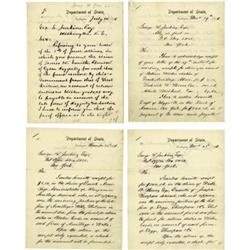 4 Hamilton Fish Letters Signed Secr. of State