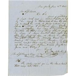 1848 Timothy T. Jenkins Autograph Letter Signed