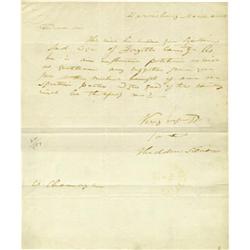 Early Thaddeus Stevens Autograph Letter Signed