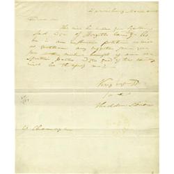 Early Thaddeus Stevens Autograph Letter Signed