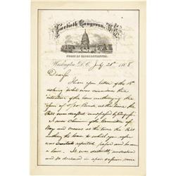 Thaddeus Stevens 1868 Letter Signed