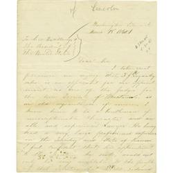 1864 Letter to Lincoln Recommending Judge
