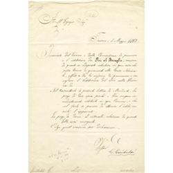 Giuseppe Garibaldi Document Signed