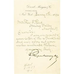 J. P. Morgan Letter Signed
