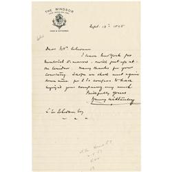 Sir Henry Morton Stanley Autograph Letter Signed