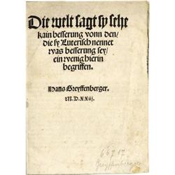 Early Reformation Tract in German 1523