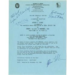 Signed Arthur Clarke Reception Invitation