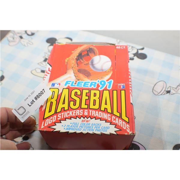 1991 BOX BASEBALL CARDS