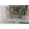 Image 4 : Antique Wire Crate with Vintage Milk Bottles