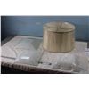 Image 1 : Antique Round Lamp Shade Plus 3 Square Glass Light Shades