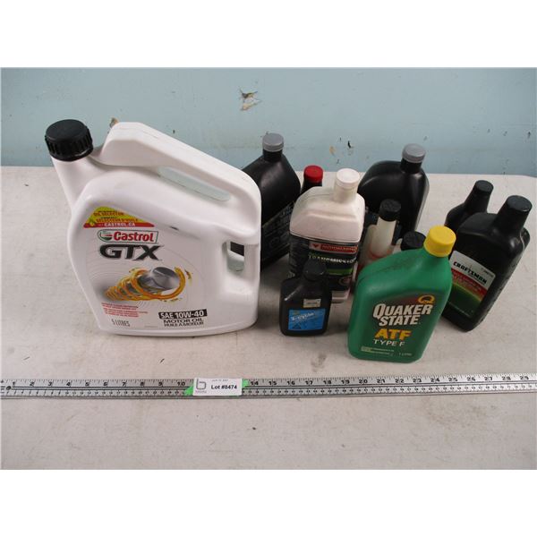 Castrol GTX 10W40 5 Litre (Sealed) Plus Other Partial Containers with Misc Oils